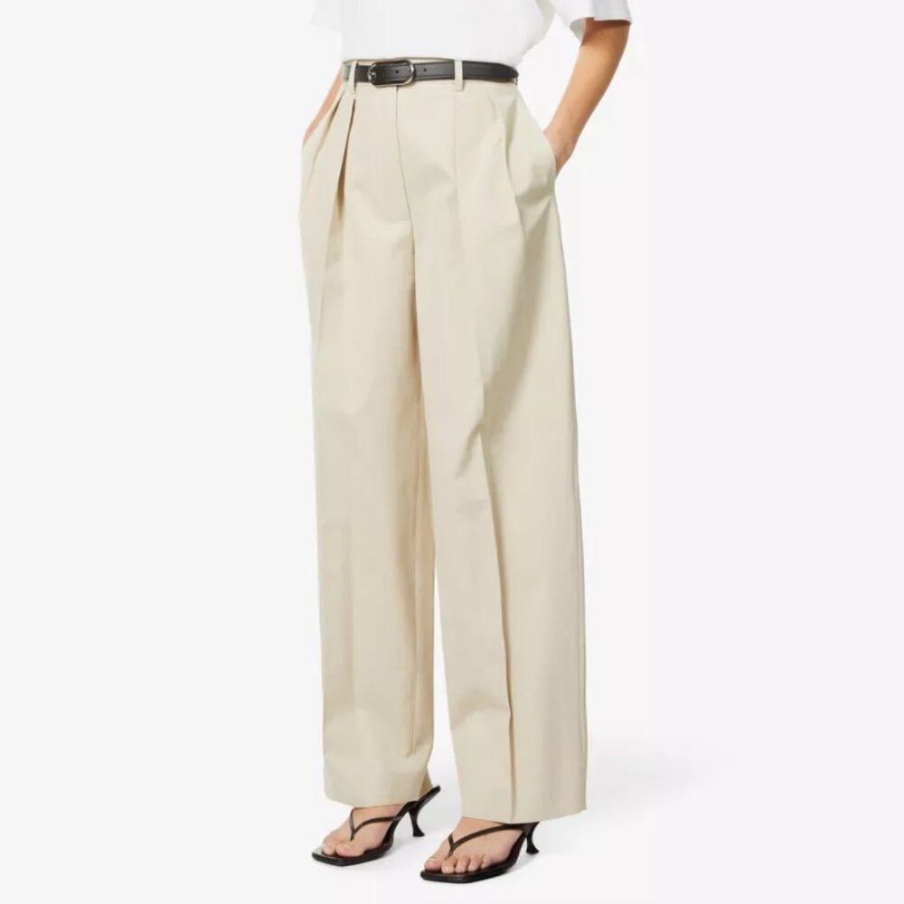 Igor Pleated Straight Leg Cotton Pants